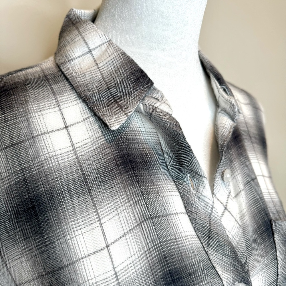 Rails Dylan Plaid Button-Up Shirt / Smoke Ivory S… - image 6